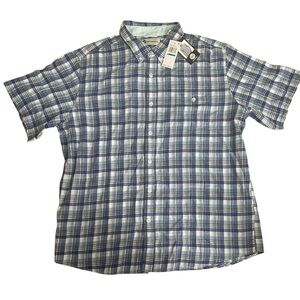 NWT Weatherproof Blue and White Plaid Men's Shirt Size XXL